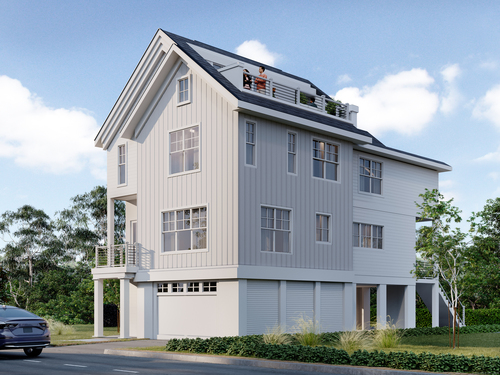 Contemporary new construction single family home sold located at 1369 South Pine Creek Road, Fairfield, CT 06824