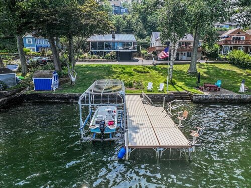 Waterfront contemporary single family home for sale located at 18 Lake Road, Danbury, CT 06811