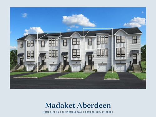 New construction townhouse condo for sale located at 27 Bramble Way, homesite #65, Brookfield, CT 06804