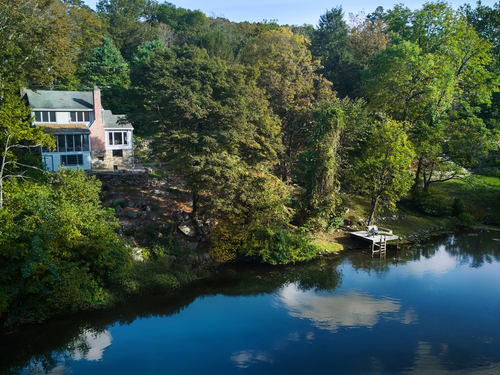 Waterfront single family home for sale located at 136 Lyons Plain Road, Weston, CT 06883