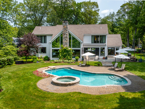 Waterfront contemporary single family home for sale located at 8 Heritage Island Road, New Fairfield, CT 06812