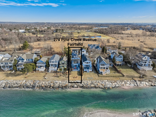 Waterfront contemporary single family home for sale located at 274 Pine Creek Avenue, Fairfield, CT 06824