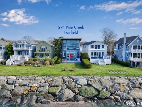 Waterfront contemporary single family home for sale located at 274 Pine Creek Avenue, Fairfield, CT 06824