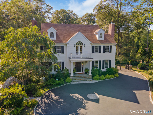 Waterfront single family home for sale located at 98 Indian Waters Drive, New Canaan, CT 06840