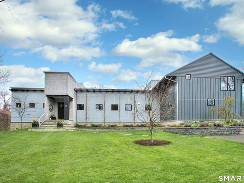 Waterfront contemporary single family home for sale located at 48 Green Meadow Lane, New Canaan, CT 06840