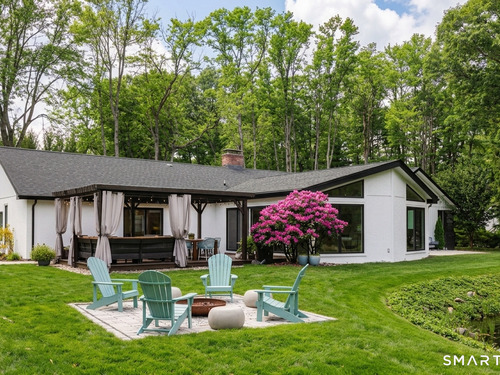 Waterfront contemporary single family home for sale located at 28 Turkey Hill Road North, Westport, CT 06880