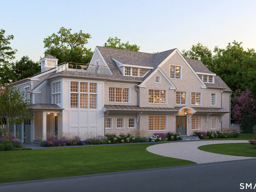 Contemporary new construction single family home for sale located at 23 Beach Drive, Darien, CT 06820
