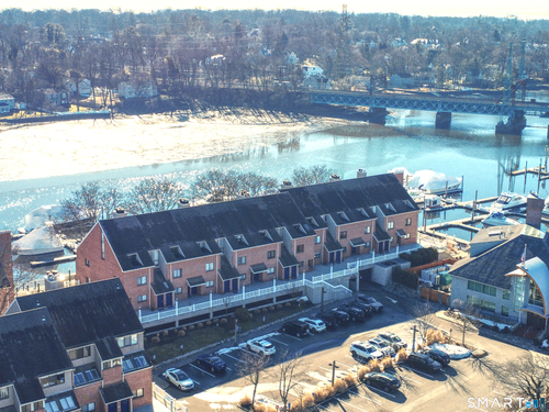 Waterfront townhouse condo for sale located at 9 River Road, 418, Greenwich, CT 06807
