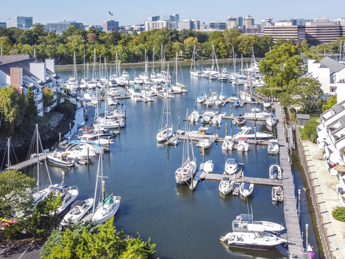 Waterfront townhouse condo for sale located at 123 Harbor Drive, apt 203, Stamford, CT 06902