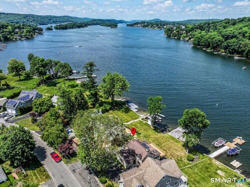 Waterfront contemporary single family home for sale located at 19 Cedar Drive, Danbury, CT 06811
