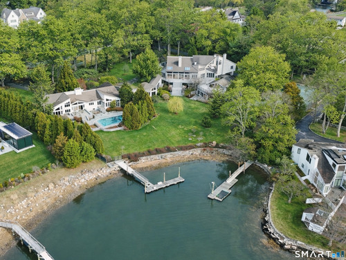 Waterfront contemporary single family home for sale located at 2 Judy Point Lane, Westport, CT 06880