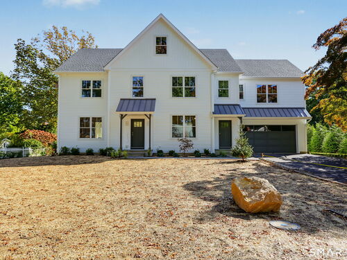 Contemporary new construction single family home for sale located at 301 Godfrey Road, Fairfield, CT 06825