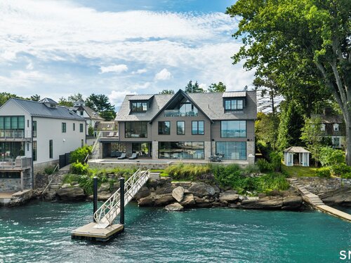 Waterfront new construction single family home for sale located at 58 Shore Road, Greenwich, CT 06870