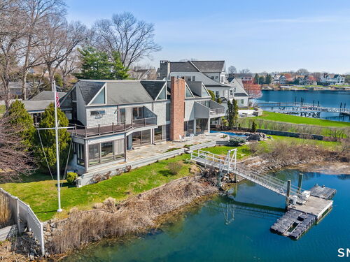 Waterfront contemporary single family home for sale located at 21 Covlee Drive, Westport, CT 06880