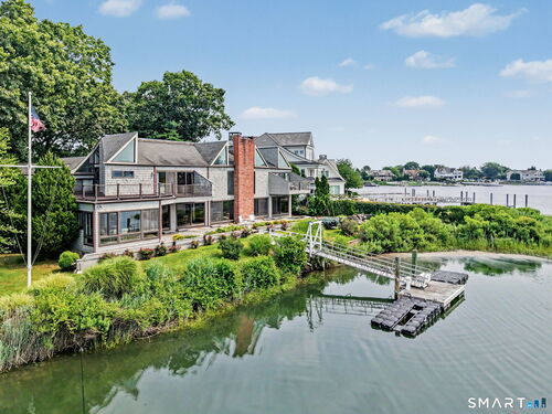 Waterfront contemporary single family home for sale located at 21 Covlee Drive, Westport, CT 06880