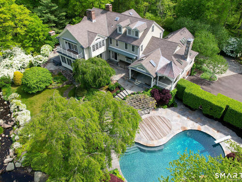 Waterfront single family home for sale located at 1218 Smith Ridge Road, New Canaan, CT 06840