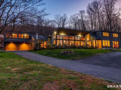 Waterfront contemporary single family home for sale located at 165 Mamanasco Road, Ridgefield, CT 06877