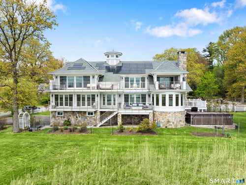Waterfront contemporary single family home for sale located at 70 Kenilworth Drive East, Stamford, CT 06902
