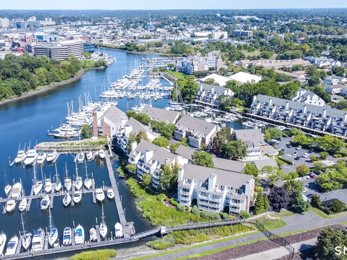 Waterfront townhouse condo for sale located at 123 Harbor Drive, 501, Stamford, CT 06902