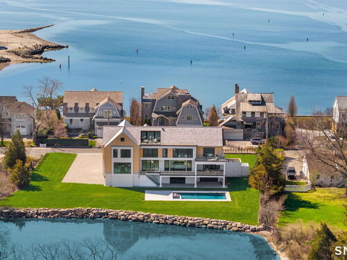 Waterfront contemporary new construction single family home for sale located at 14 Owenoke Park, Westport, CT 06880