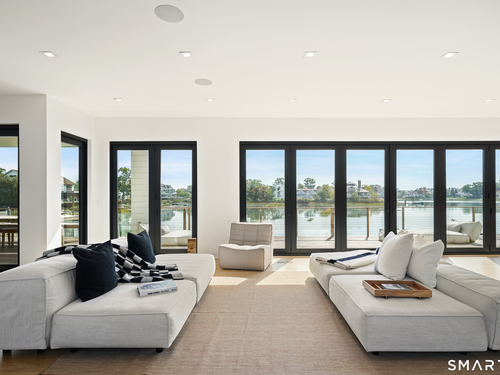 Waterfront contemporary single family home for sale located at 4 Little Cove Lane, Greenwich, CT 06870