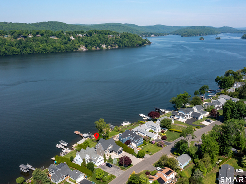 Waterfront contemporary single family home for sale located at 156 North Lake Shore Drive, Brookfield, CT 06804
