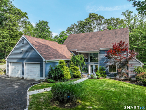 Contemporary single family home for sale located at 42 Briar Woods Trail, Stamford, CT 06903