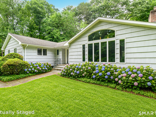 Contemporary single family home for sale located at 80 Wake Robin Lane, Stamford, CT 06903
