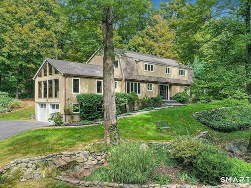 Contemporary single family home for sale located at 63 Lounsbury Road, Ridgefield, CT 06877
