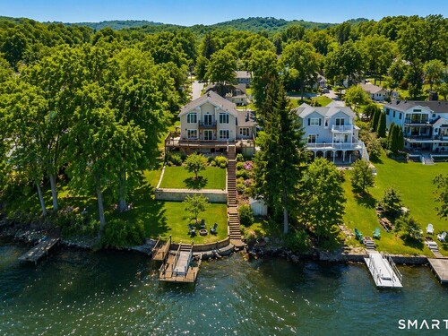 Waterfront contemporary single family home for sale located at 57 Cedar Drive, Danbury, CT 06811