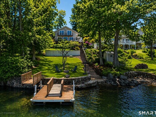 Waterfront contemporary single family home for sale located at 57 Cedar Drive, Danbury, CT 06811