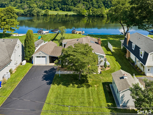 Waterfront single family home for sale located at 52 Housatonic Drive, Newtown, CT 06482