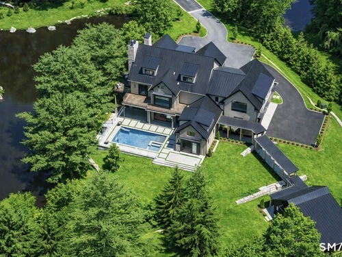 Waterfront contemporary new construction single family home for sale located at 259 & 253 Frogtown Road, New Canaan, CT 06840