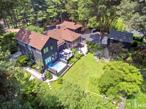 Contemporary single family home for sale located at 104 Stonecrest Road, Ridgefield, CT 06877
