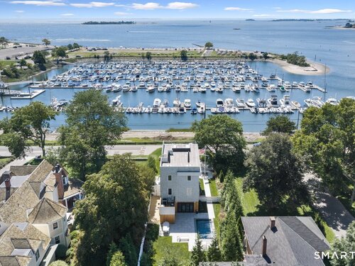 Waterfront contemporary single family home for sale located at 51 Compo Beach Road, Westport, CT 06880