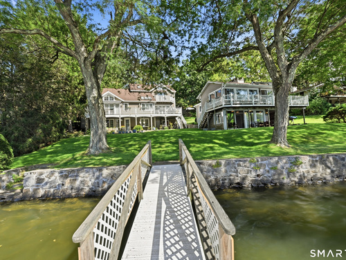 Waterfront contemporary single family home for sale located at 23 Lake Drive North, New Fairfield, CT 06812