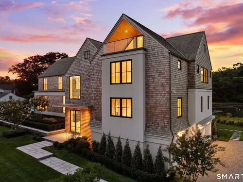 Waterfront contemporary new construction single family home for sale located at 14 Owenoke Park, Westport, CT 06880