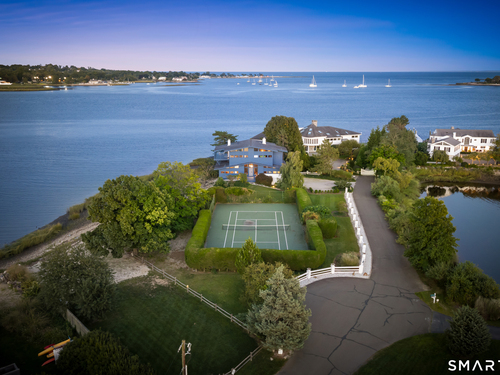 Waterfront contemporary single family home for sale located at 1 Driftwood Point Road, Westport, CT 06880