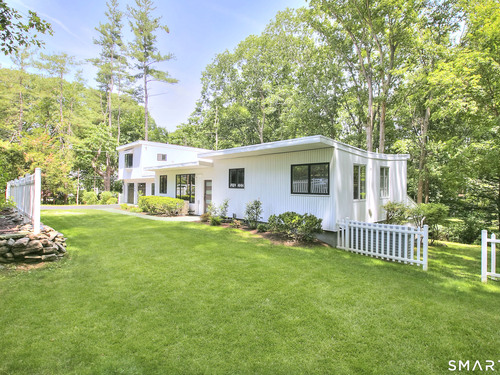 Waterfront contemporary single family home for sale located at 128 Linley Drive, Fairfield, CT 06825