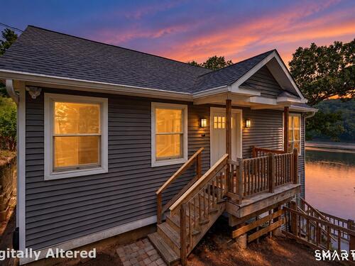 Waterfront contemporary single family home for sale located at 51 Bankside Trail, Newtown, CT 06482
