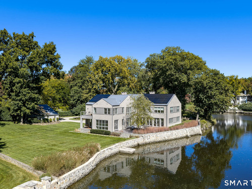 Waterfront contemporary single family home for sale located at 3 Coves End Road, Darien, CT 06820