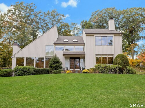 Waterfront contemporary single family home for sale located at 30 Ridge Brook Lane, Stamford, CT 06903