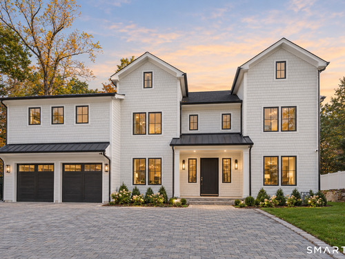 Contemporary new construction single family home for sale located at 8 Hickory Drive, Greenwich, CT 06830